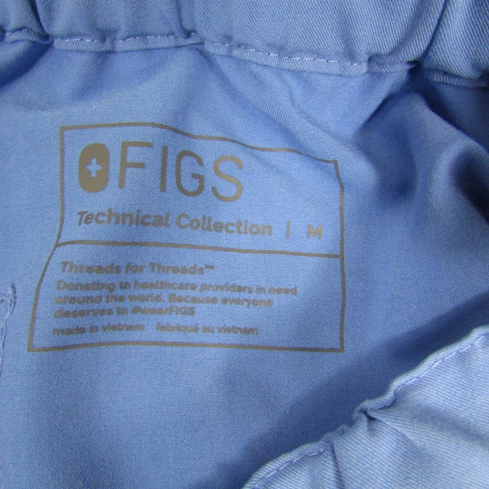 Figs Technical Collection Pants Mens Medium Blue Drawstring Scrub FM4500 Comfort